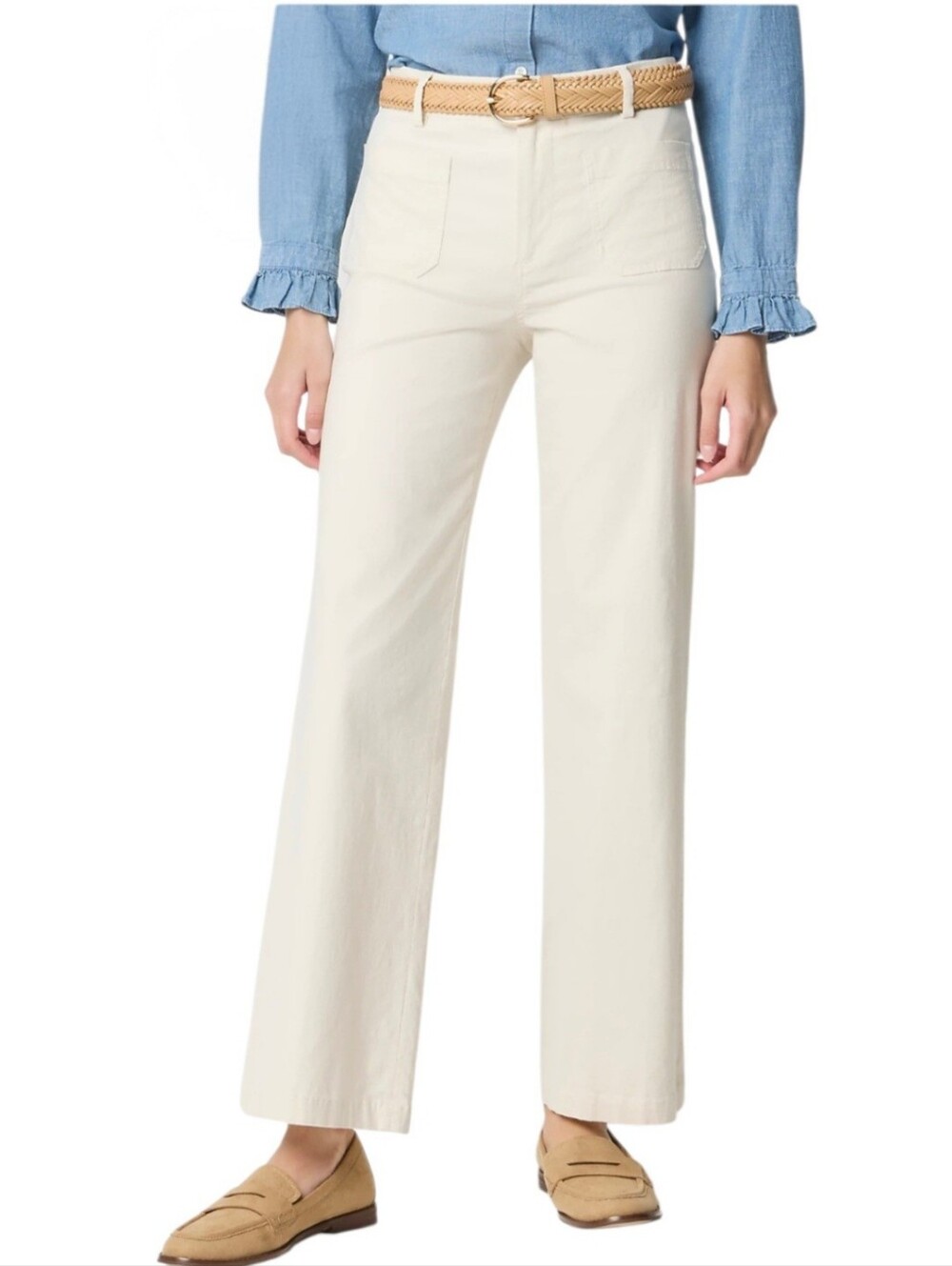 J.Crew Factory Lizzie High-Rise Patch Pocket Wide-Leg Pants Size 33